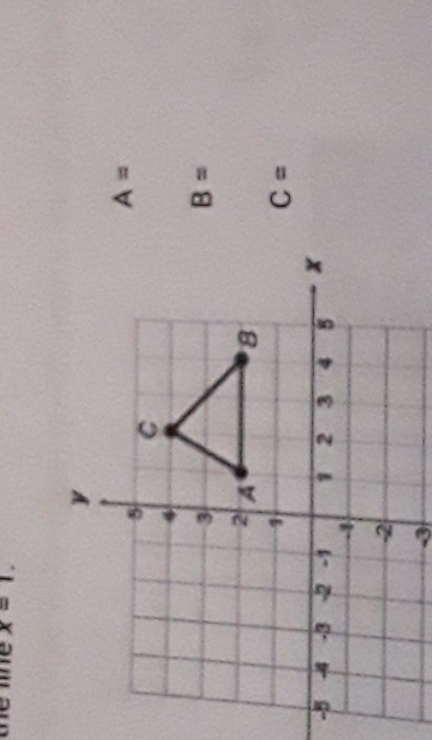 Write the coordinates of ABC of a triangle that