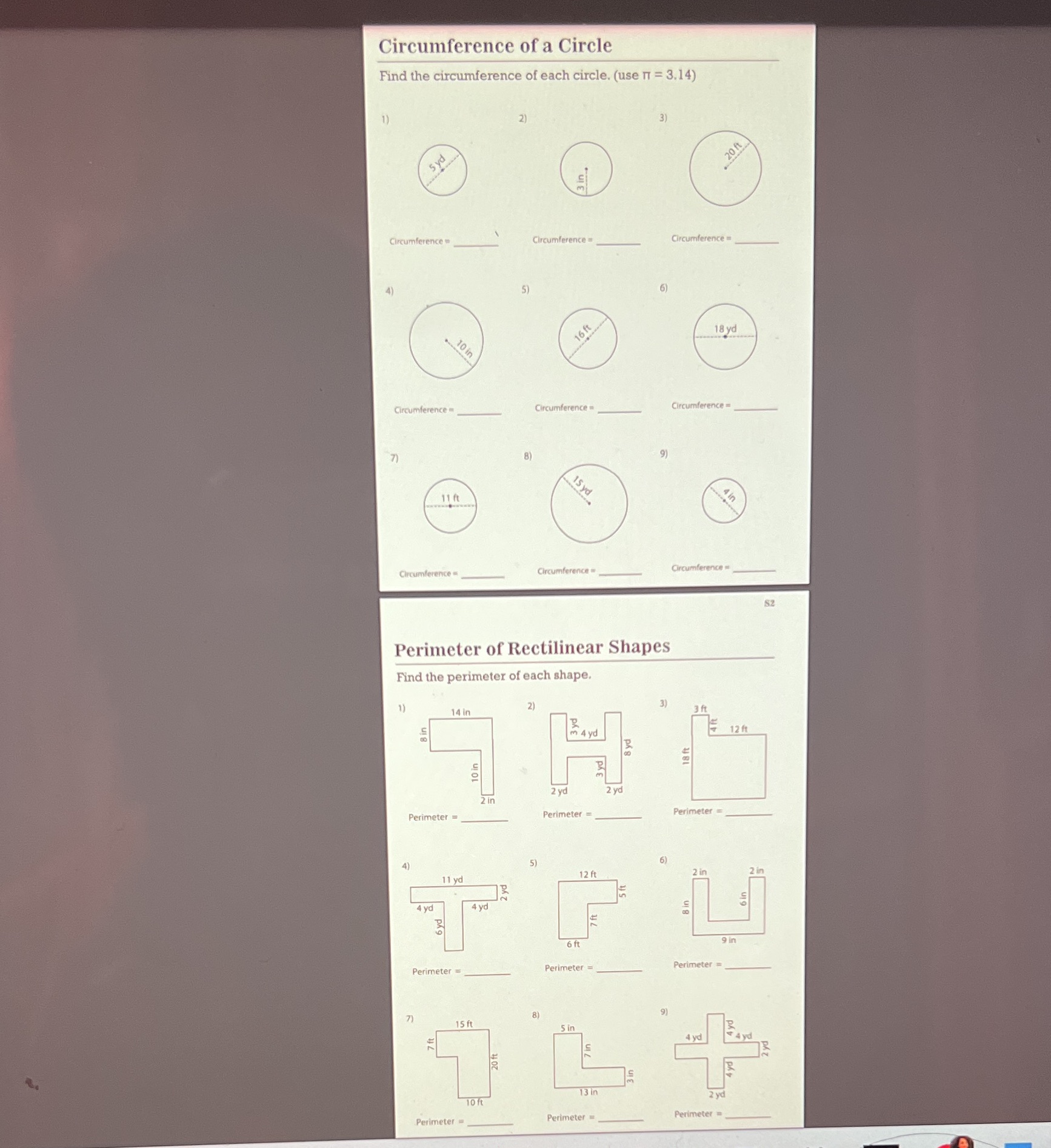 Circumference of a Circle Find the circumference