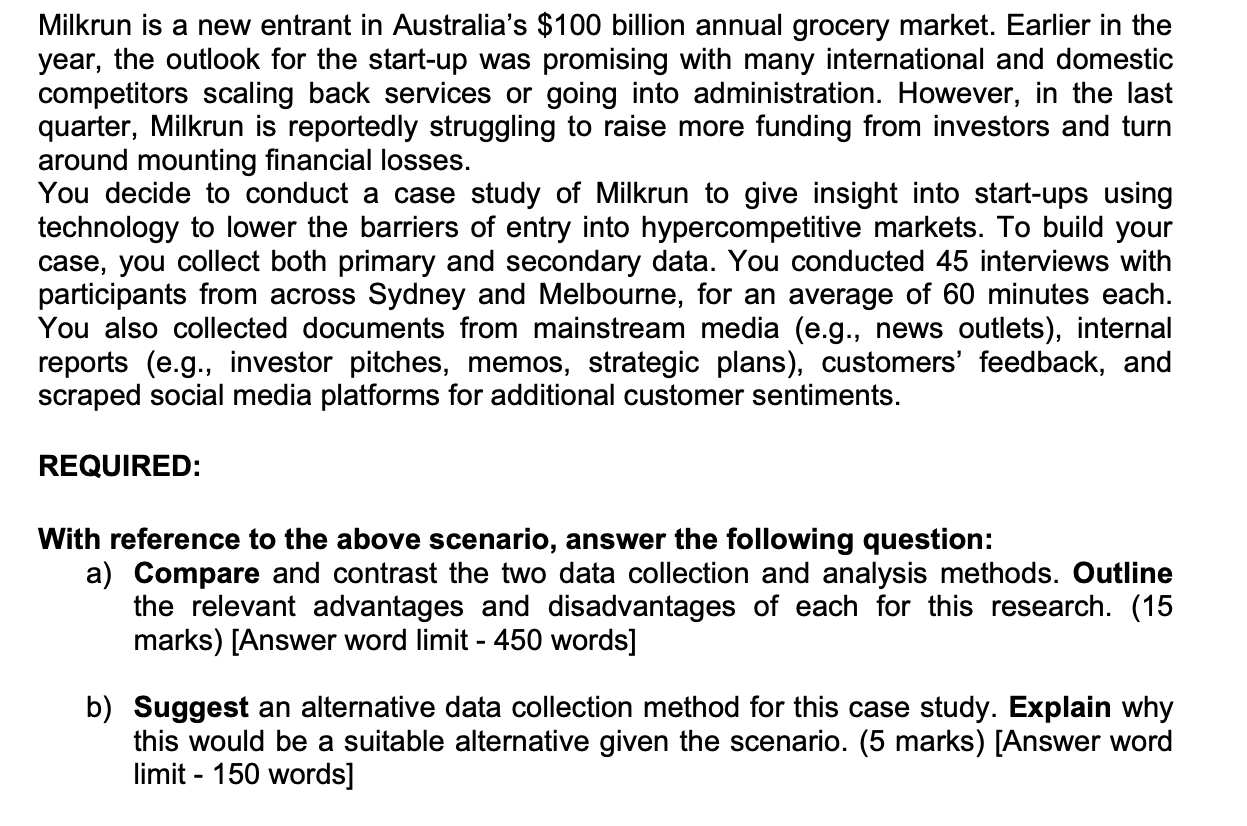 Milkrun is a new entrant in Australia's $100