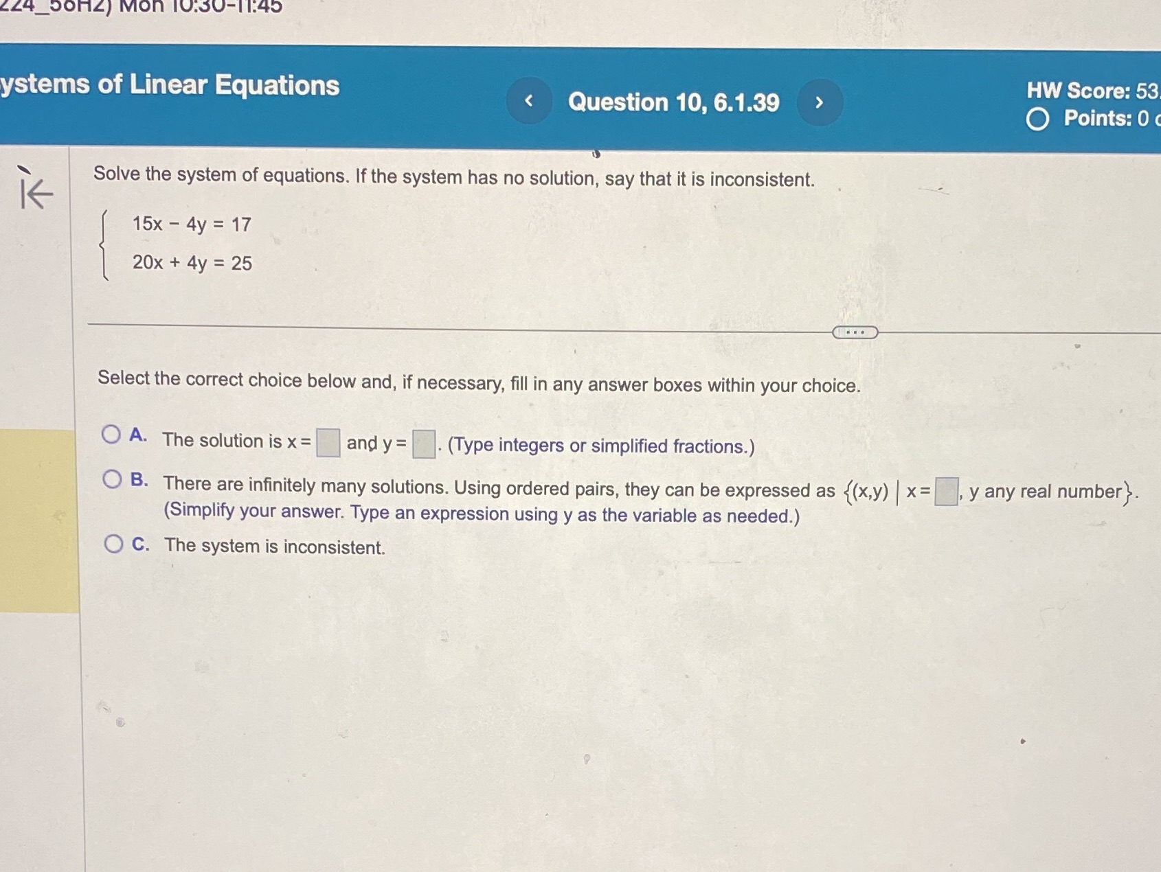 (24_DOHZ) Mon TO 45 ystems of Linear Equations HW
