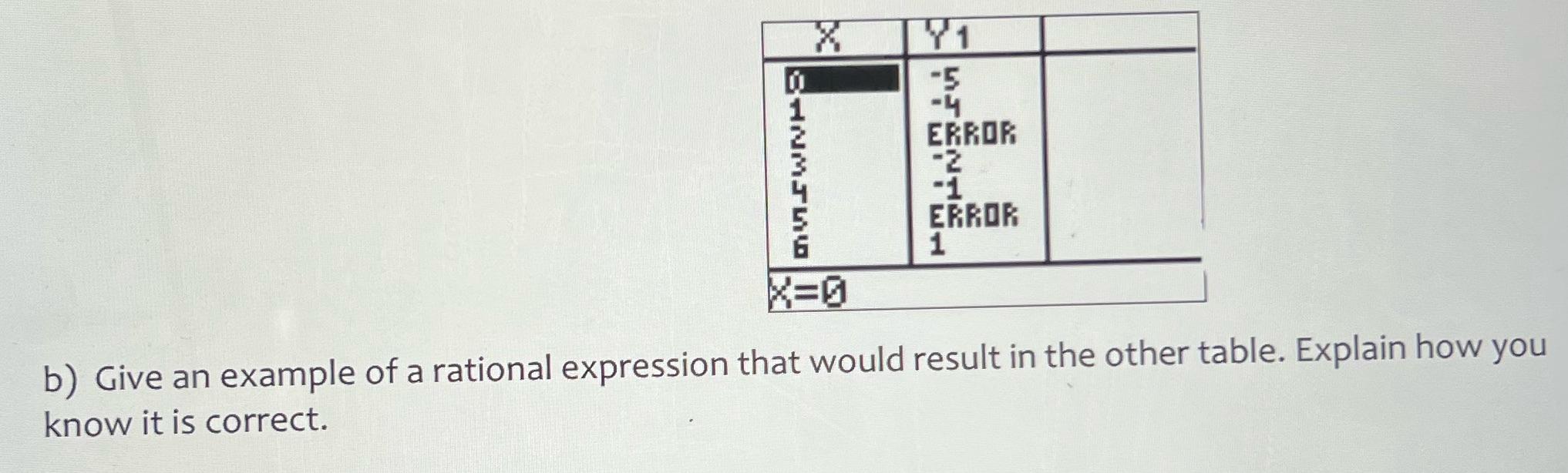 ERROR DUSWINGS -2 -1 ERROR b) Give an example of