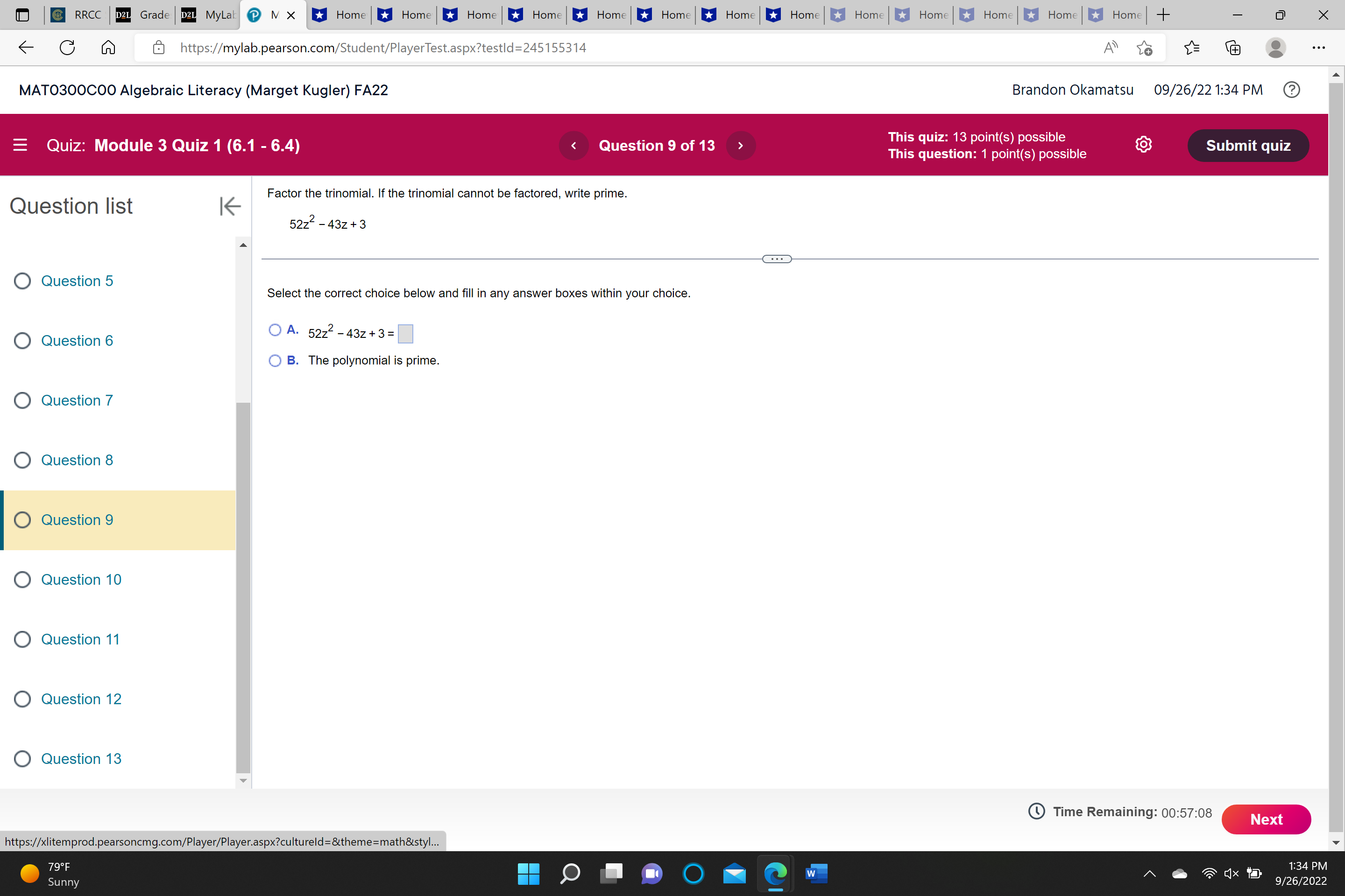 @ RRCC D2L Grade D2L MyLal @ N X| Home * Home *