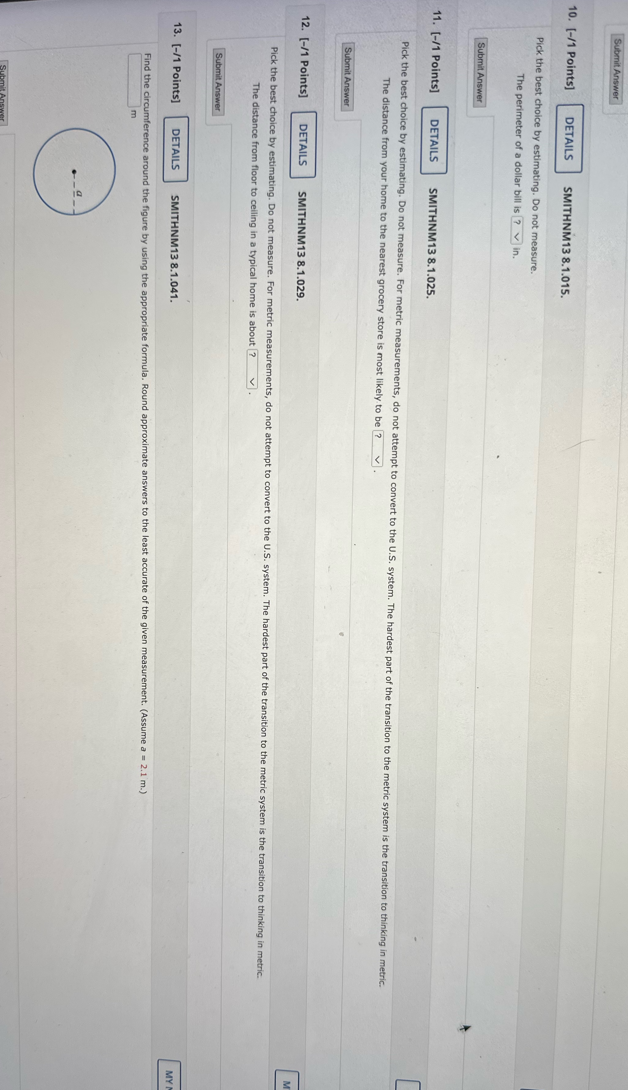 Submit Answer 10. [-/1 Points] DETAILS SMITHNM13