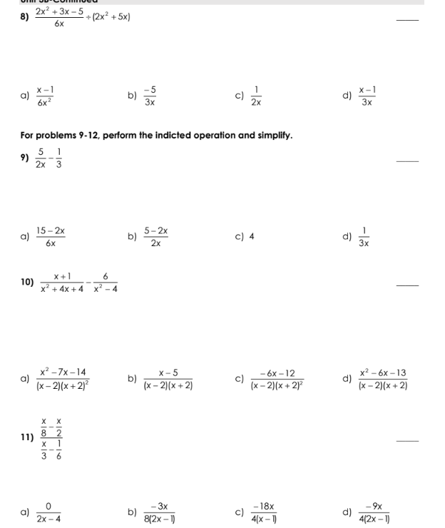 For problems 1-3, simplify the expression, if