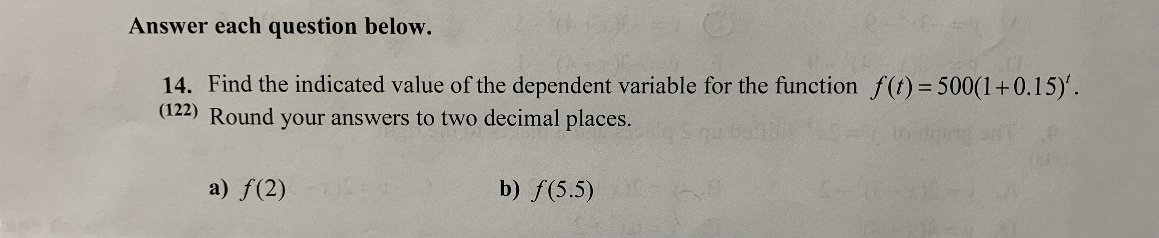 Answer each question below. 14. Find the