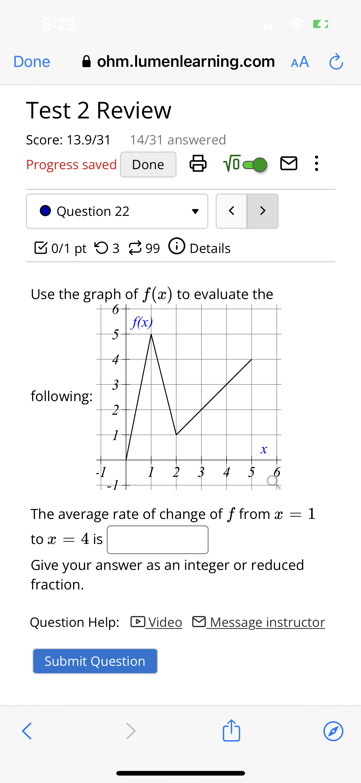 8:23 Done 8 ohm.lumenlearning.com AA C Test 2