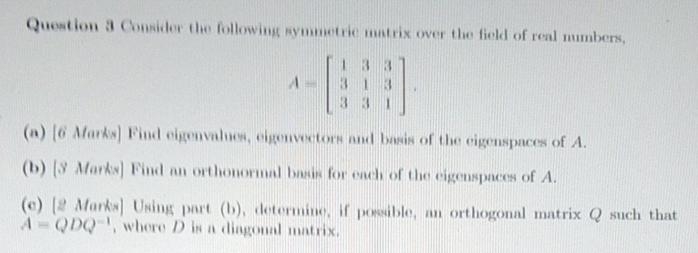 need help with part c Question 3 Consider the