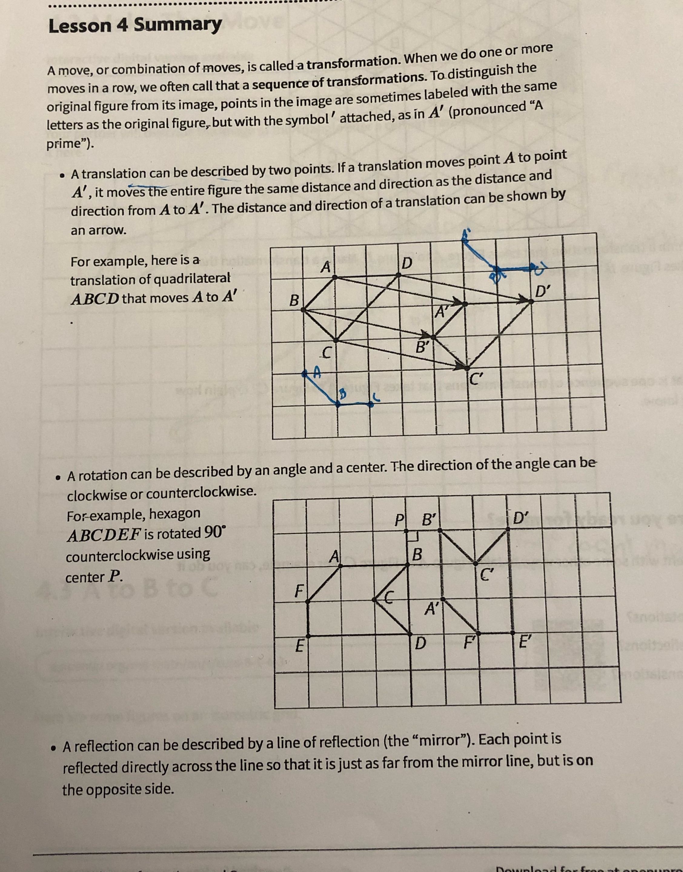 Help please Lesson 4 Summary A move, or
