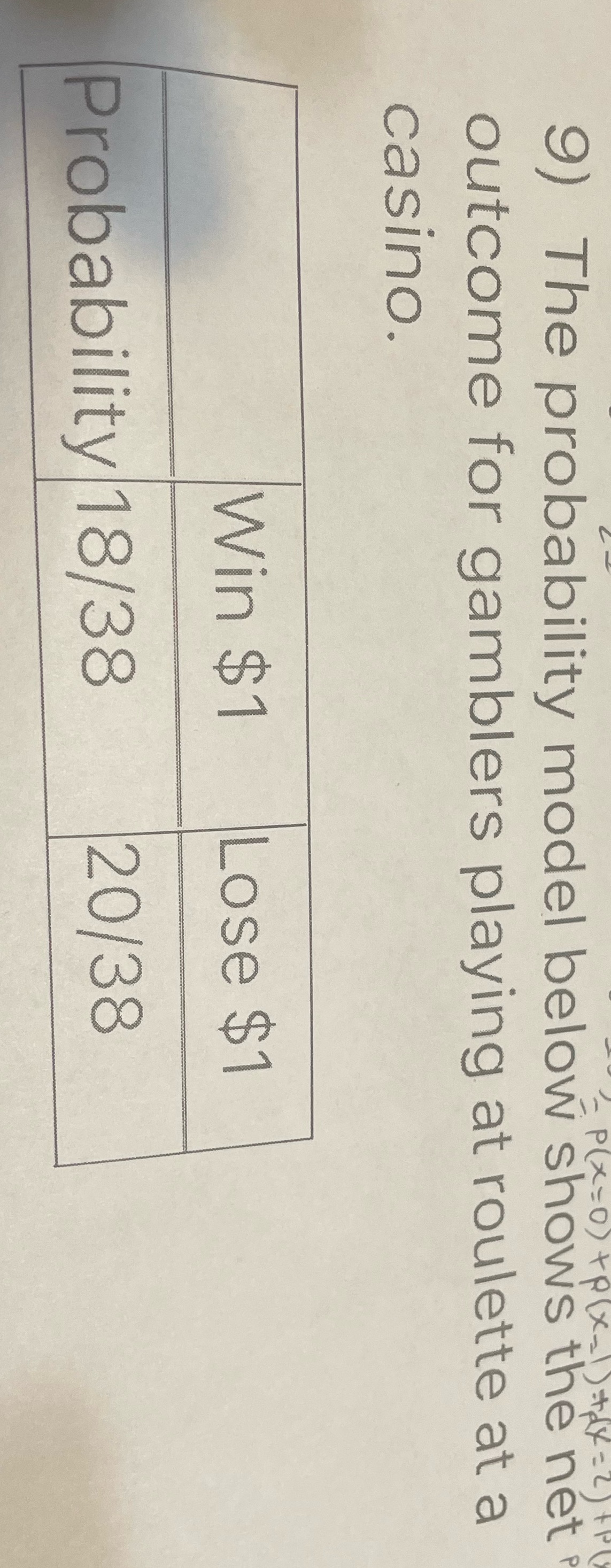 P ( x = 0 ) + p ( x _ ! ) = + d x = 2 ) + 9) The