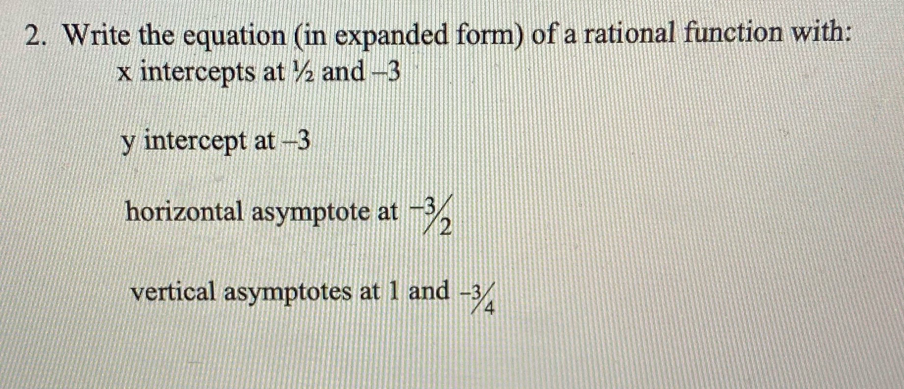 2. Write the equation (in expanded form) of a