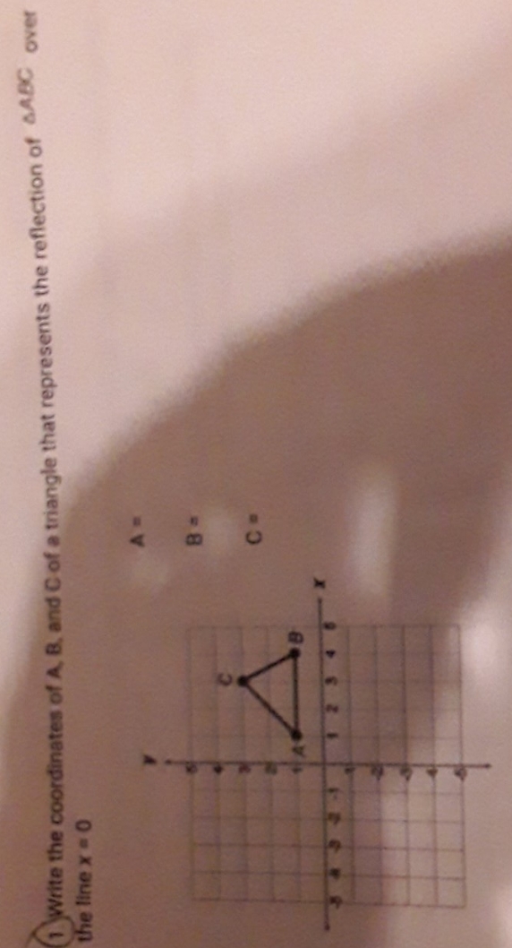 Write the coordinates Of ABC of A triangle that