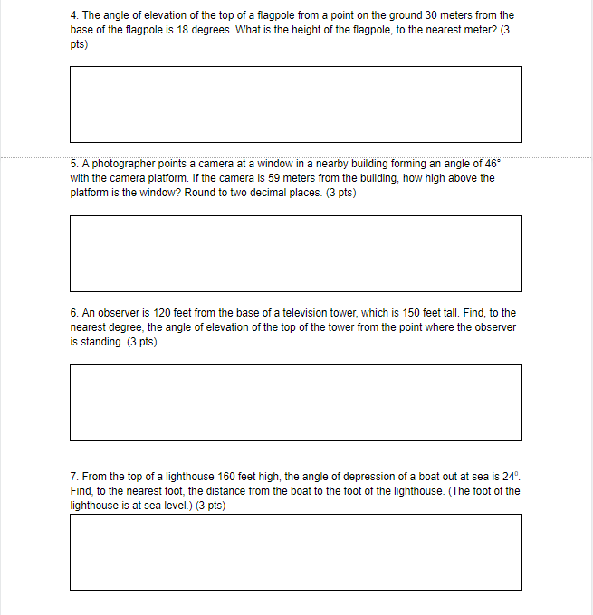 1. Find the sine, cosine, and tangent of angle or