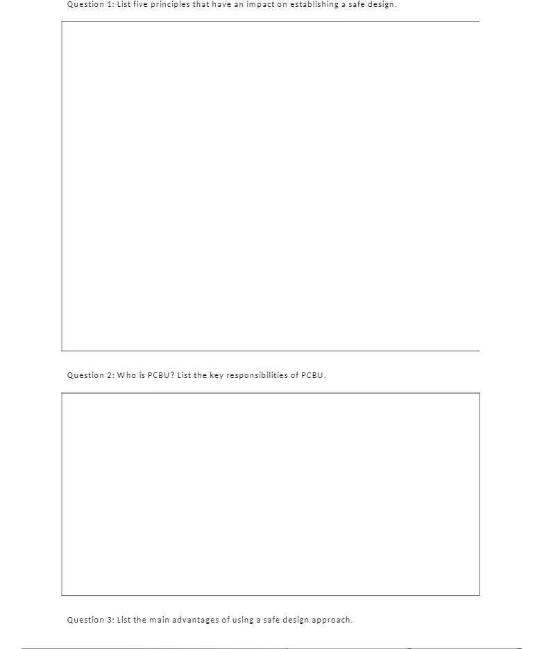 Question 1: List five principles that have an