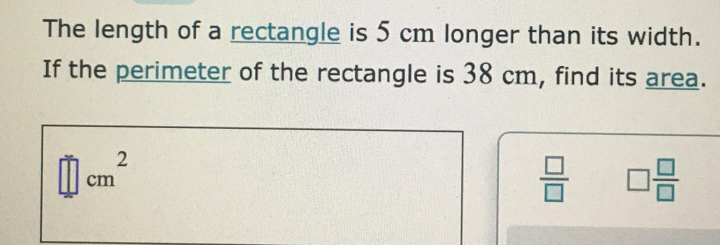 The length of a rectangle is 5 cm longer than its