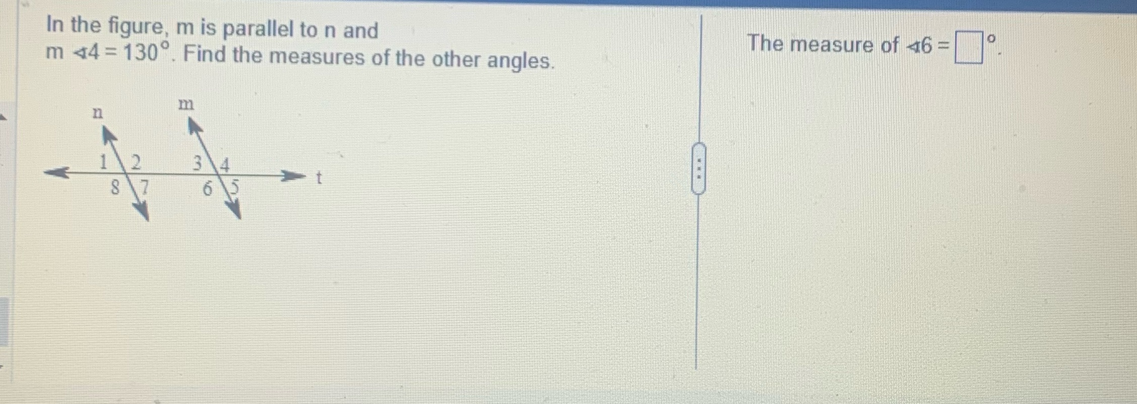 In the figure, m is parallel to n and The measure