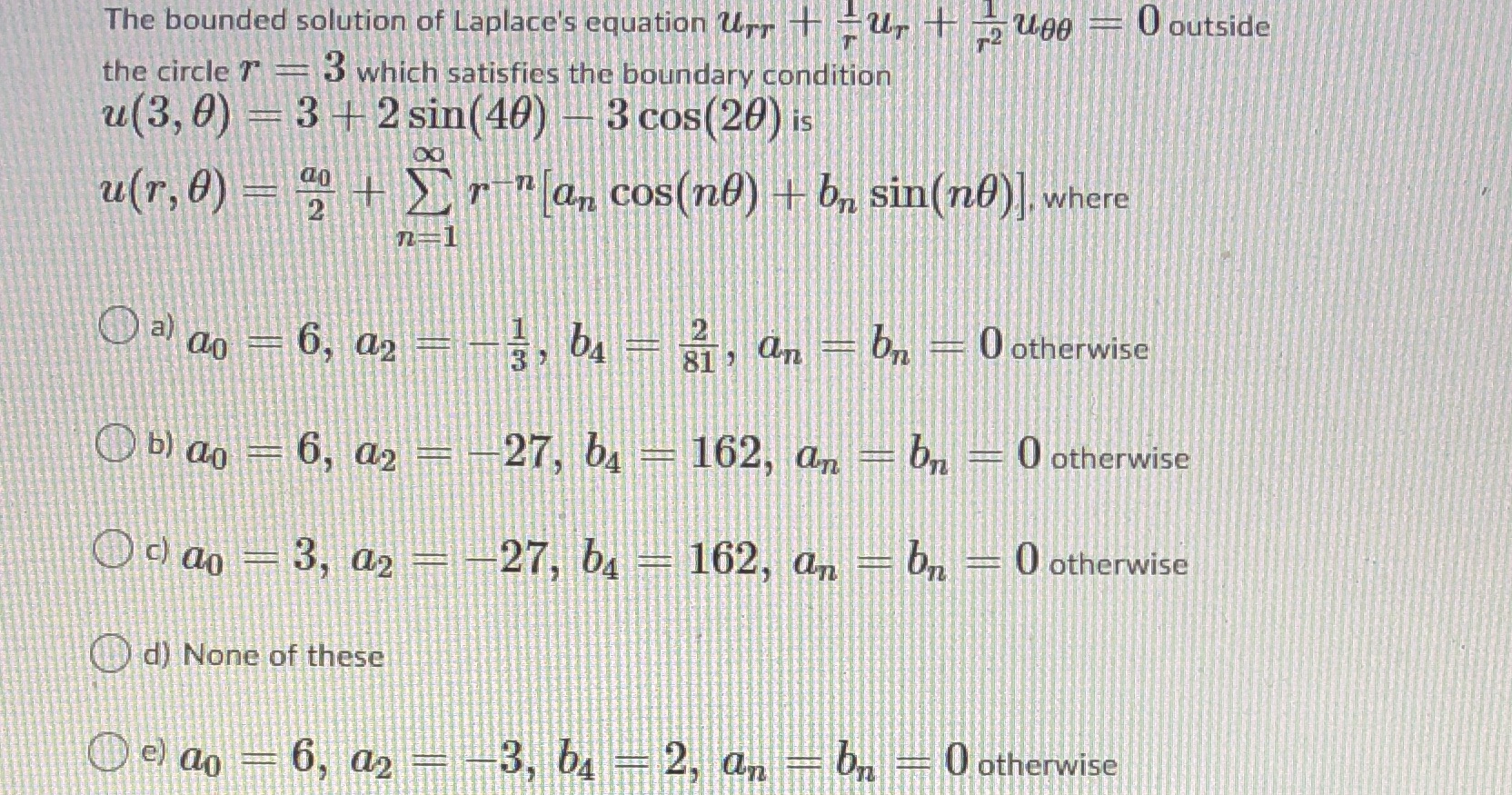 The bounded solution of Laplace's equation