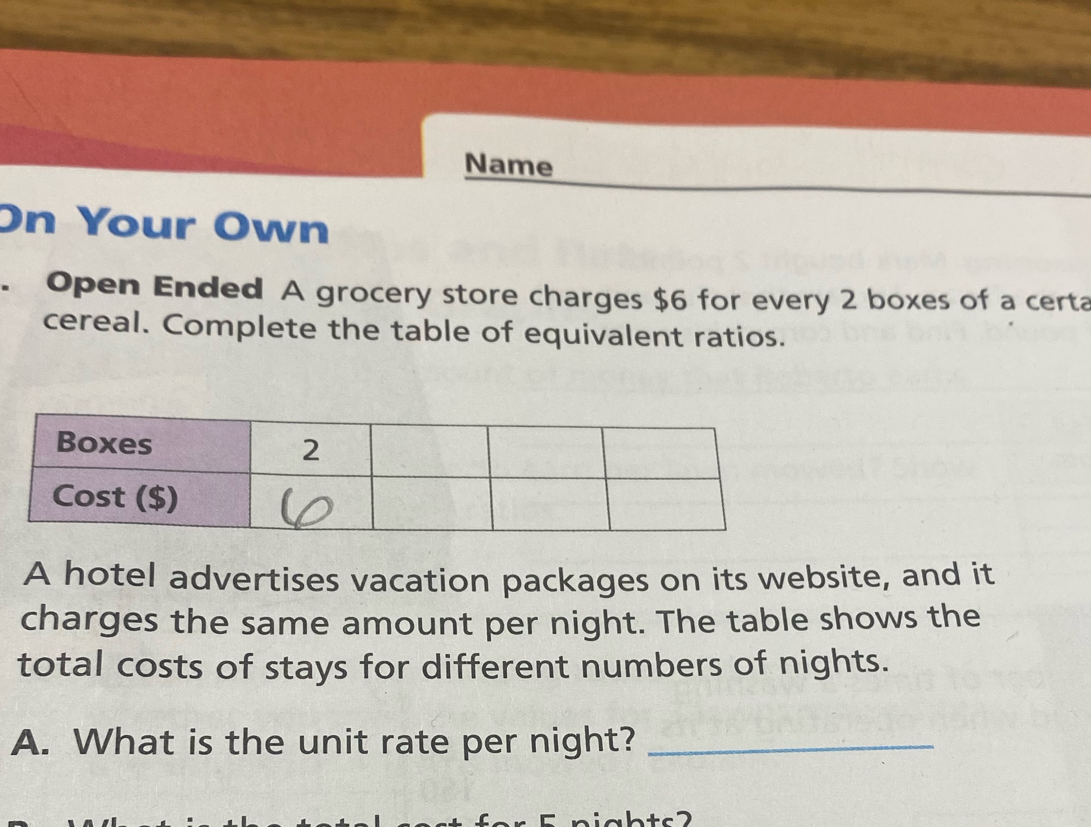 Name On Your Own Open Ended A grocery store