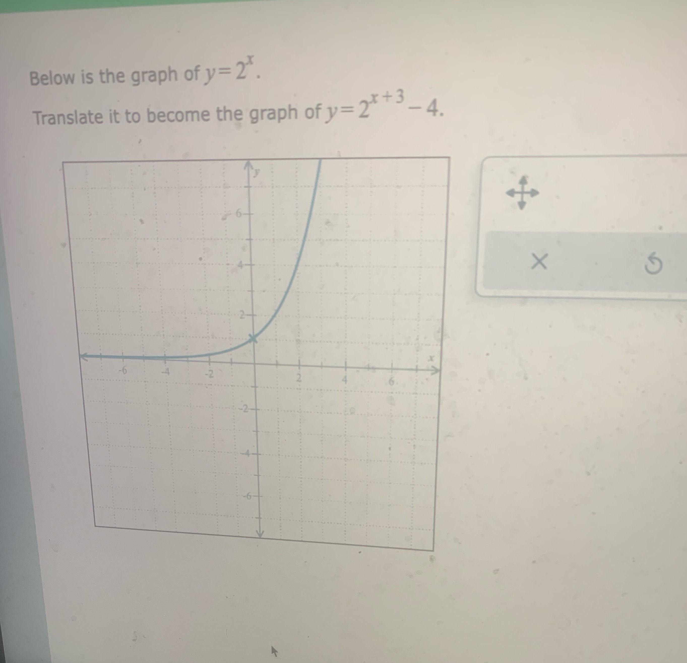 Below is the graph of y = 2. Translate it to