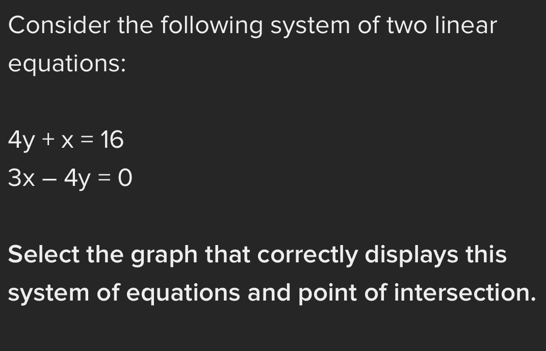 Consider the following system of two linear