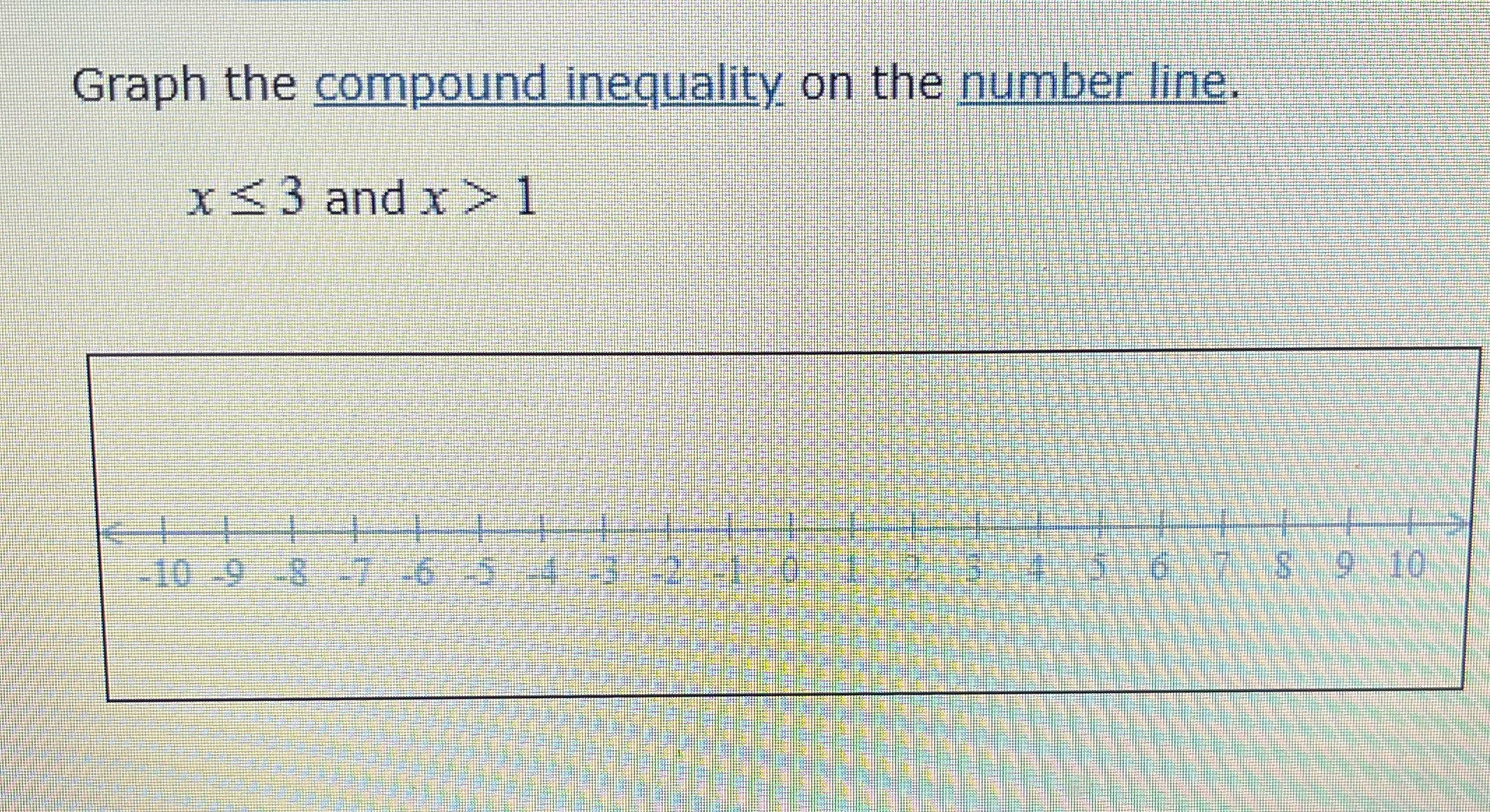 Graph the compound inequality on the number line.