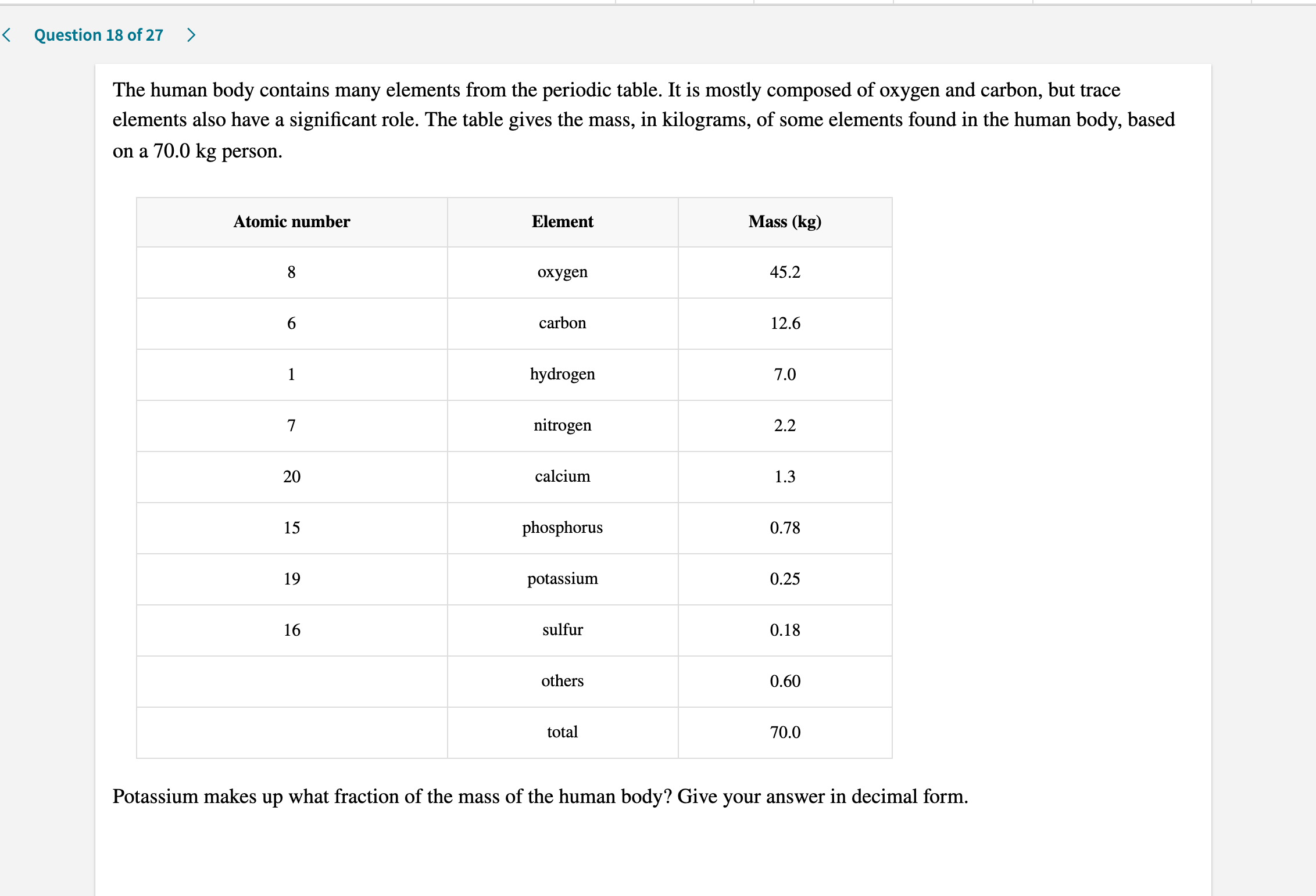 < Question 18 of 27  style=