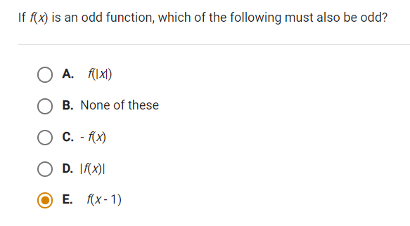 If f(x) is an odd function, which of the