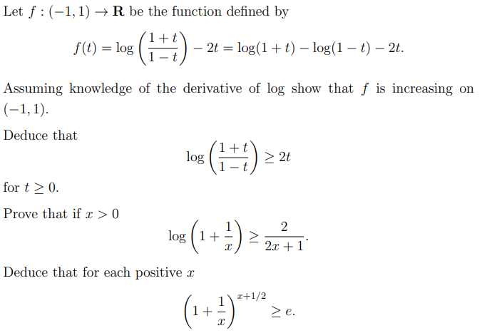 Let f : (-1, 1) - R be the function defined by