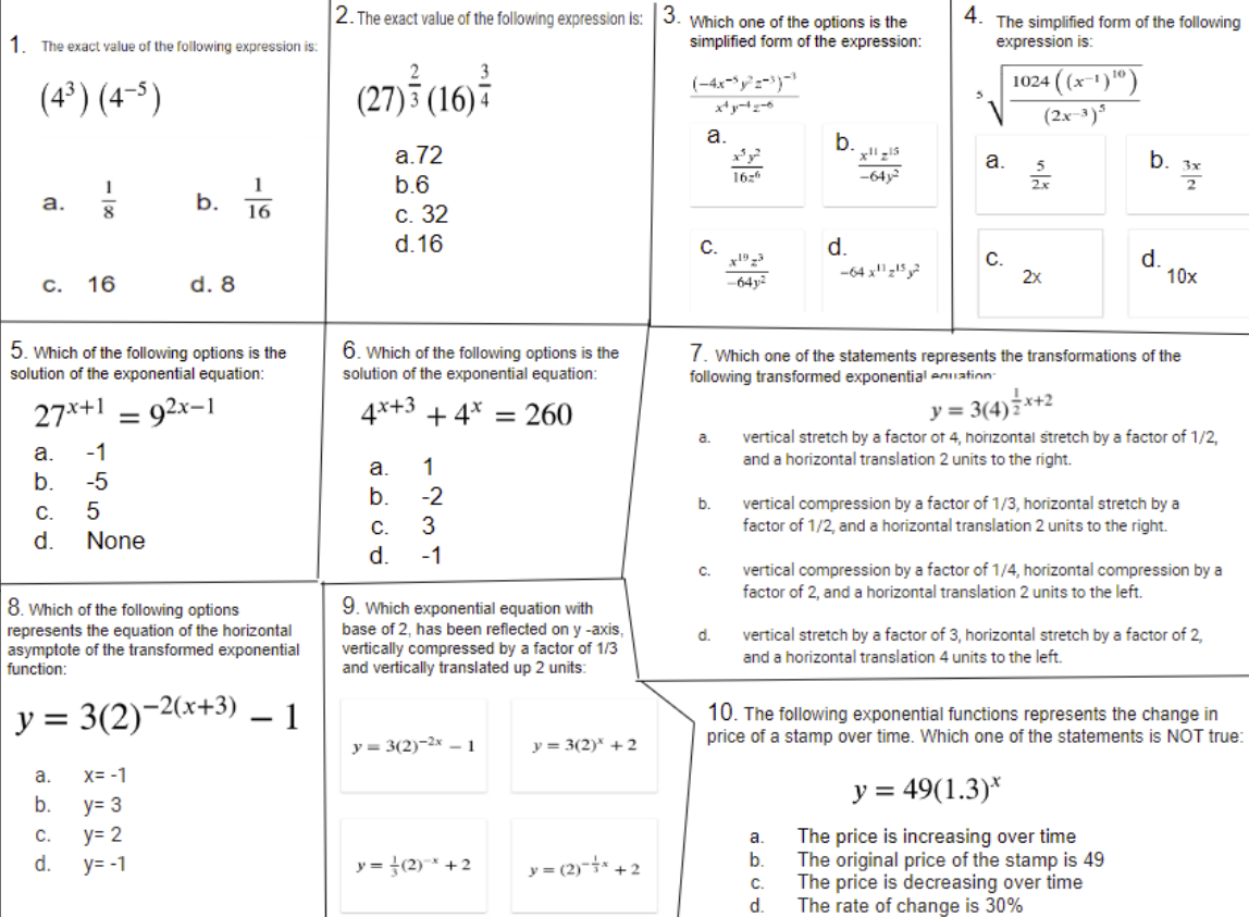 Please answer these multiple-choice questions