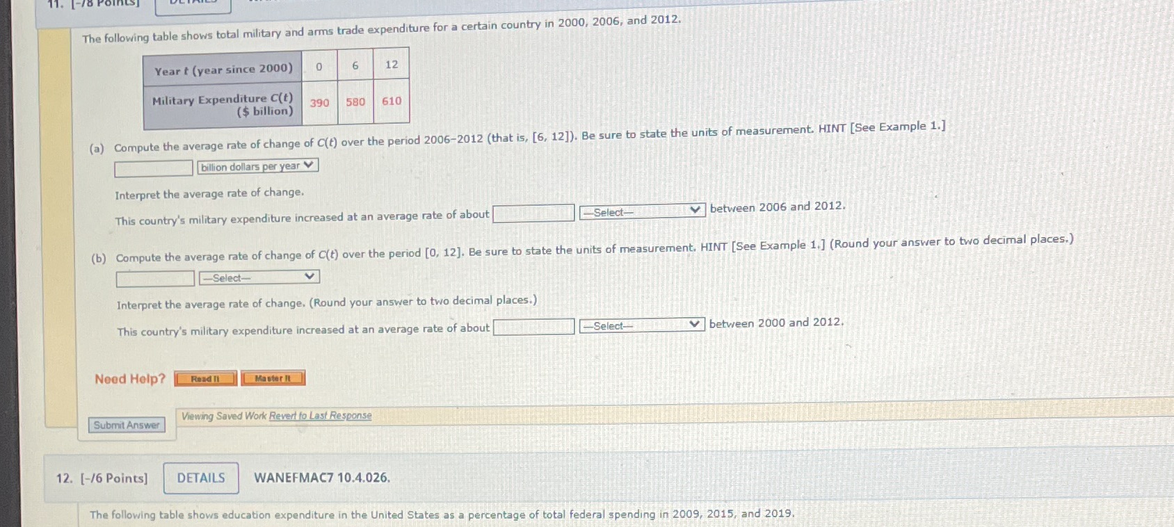 11. [-78 The following table shows total military