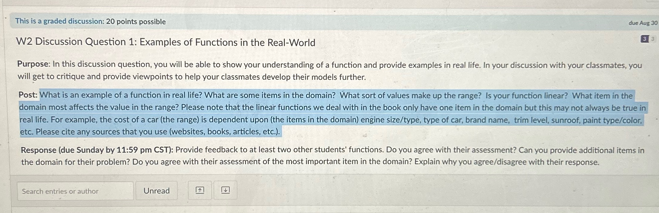 This is a graded discussion: 20 points possible