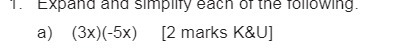 1. Expand and simplify each of the following. a)