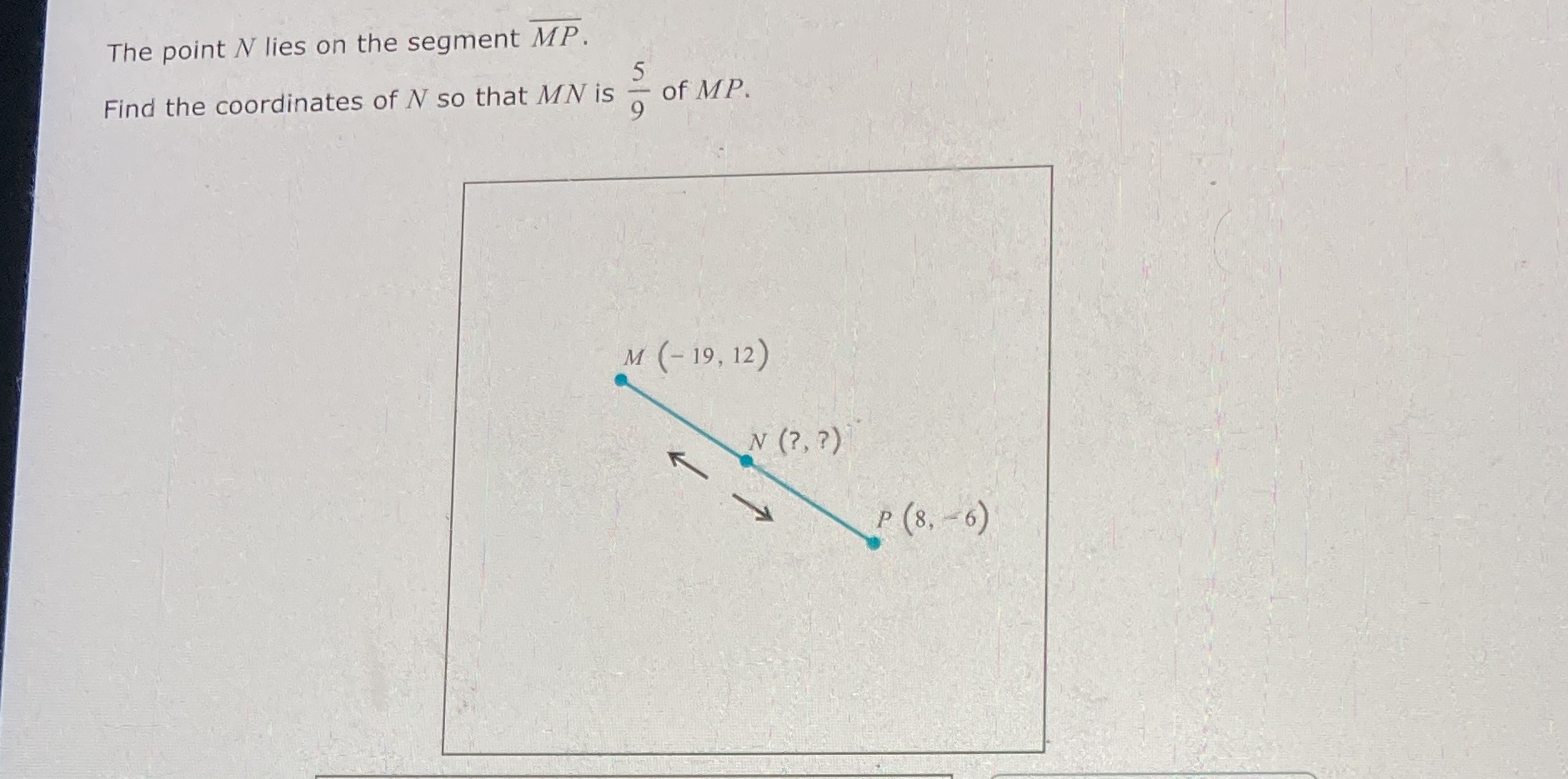Help please The point / lies on the segment MP.