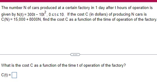 The number N of cars produced at a certain