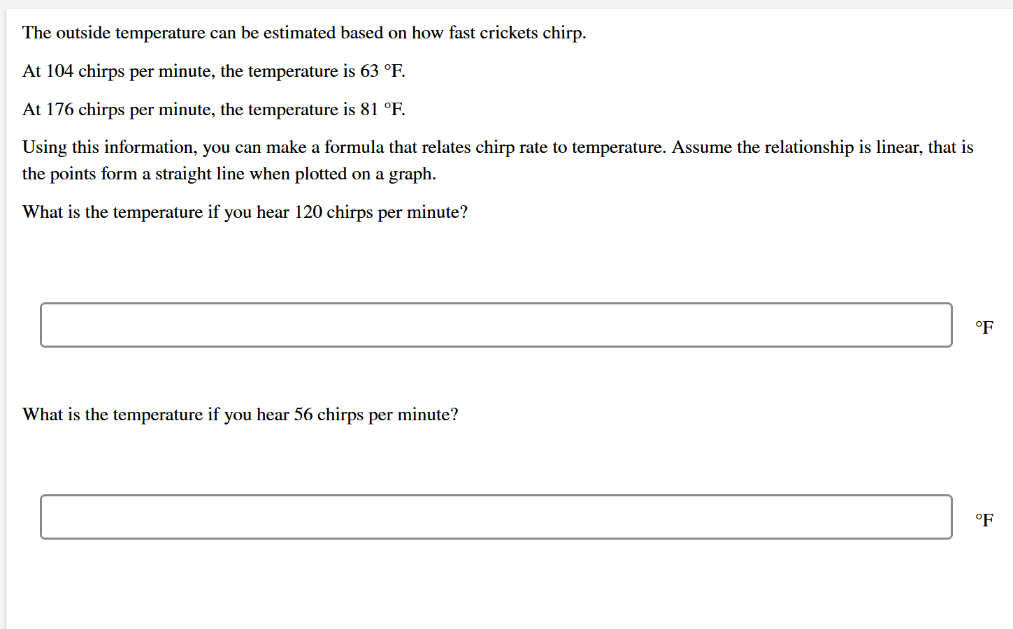 The outside temperature can be estimated based on