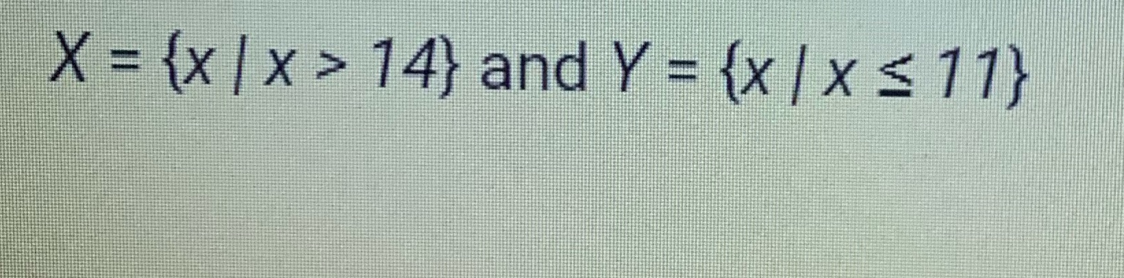Determine the Union x u y. Express the answer in