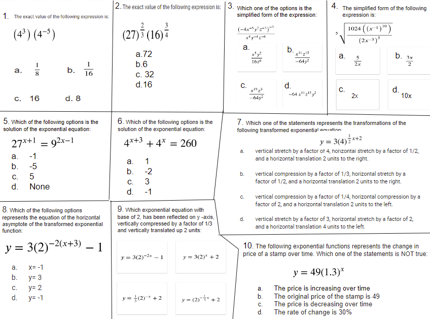 Please answer these multiple-choice questions