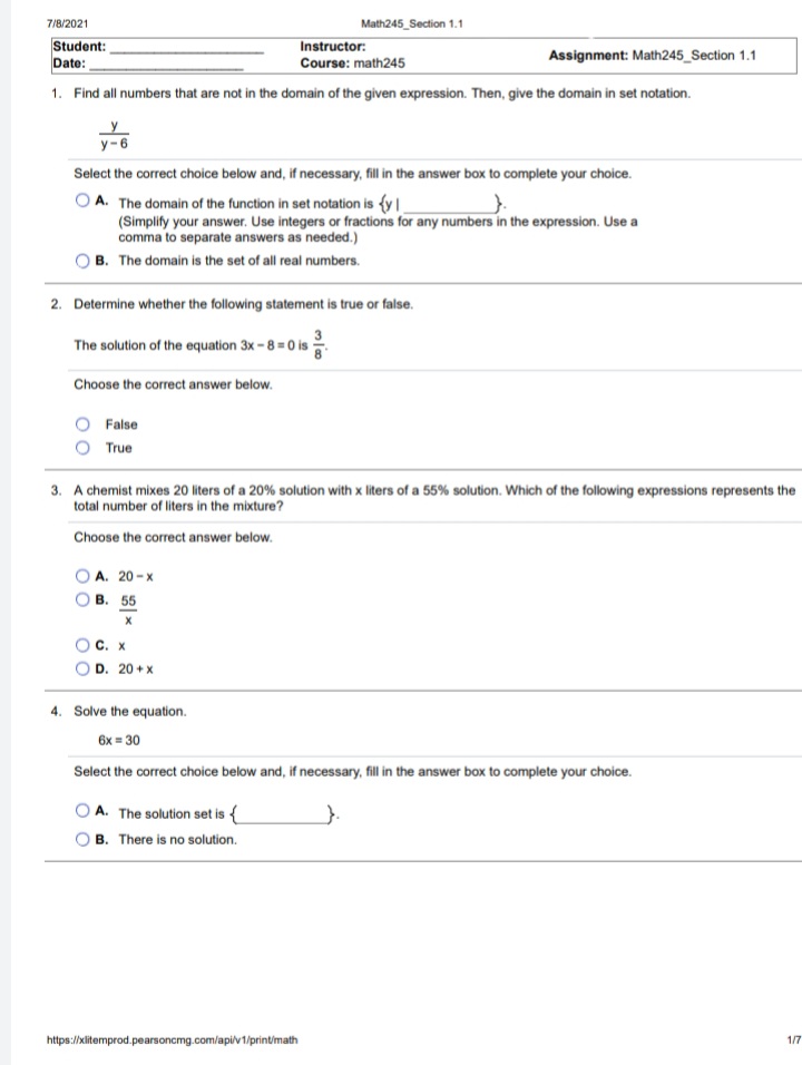 7/B/2021 Math245_Section 1.1 Student: Instructor:
