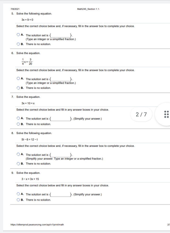 7/B/2021 Math245_Section 1.1 Student: Instructor: