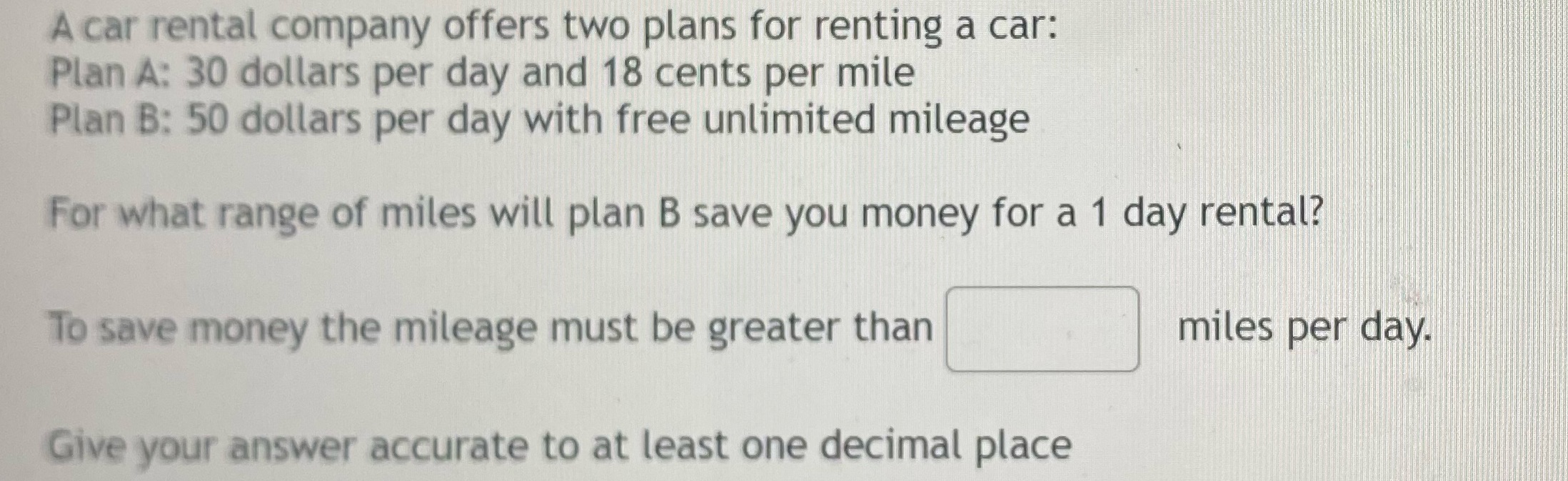 My I get some help with this problem? A car