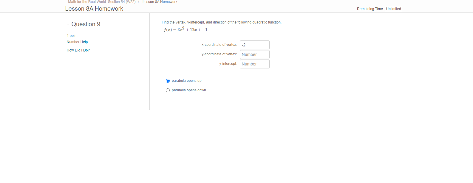Math for the Real World: Section 54 (W22) /