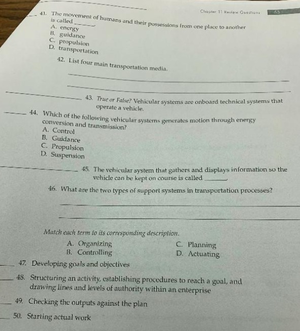 Chapter 11 Review Questions is called 1). The