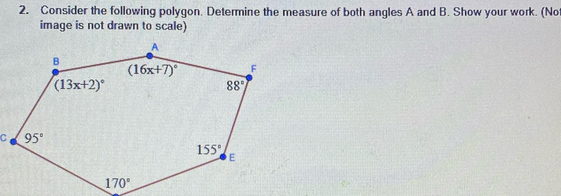 2. Consider the following polygon. Determine the