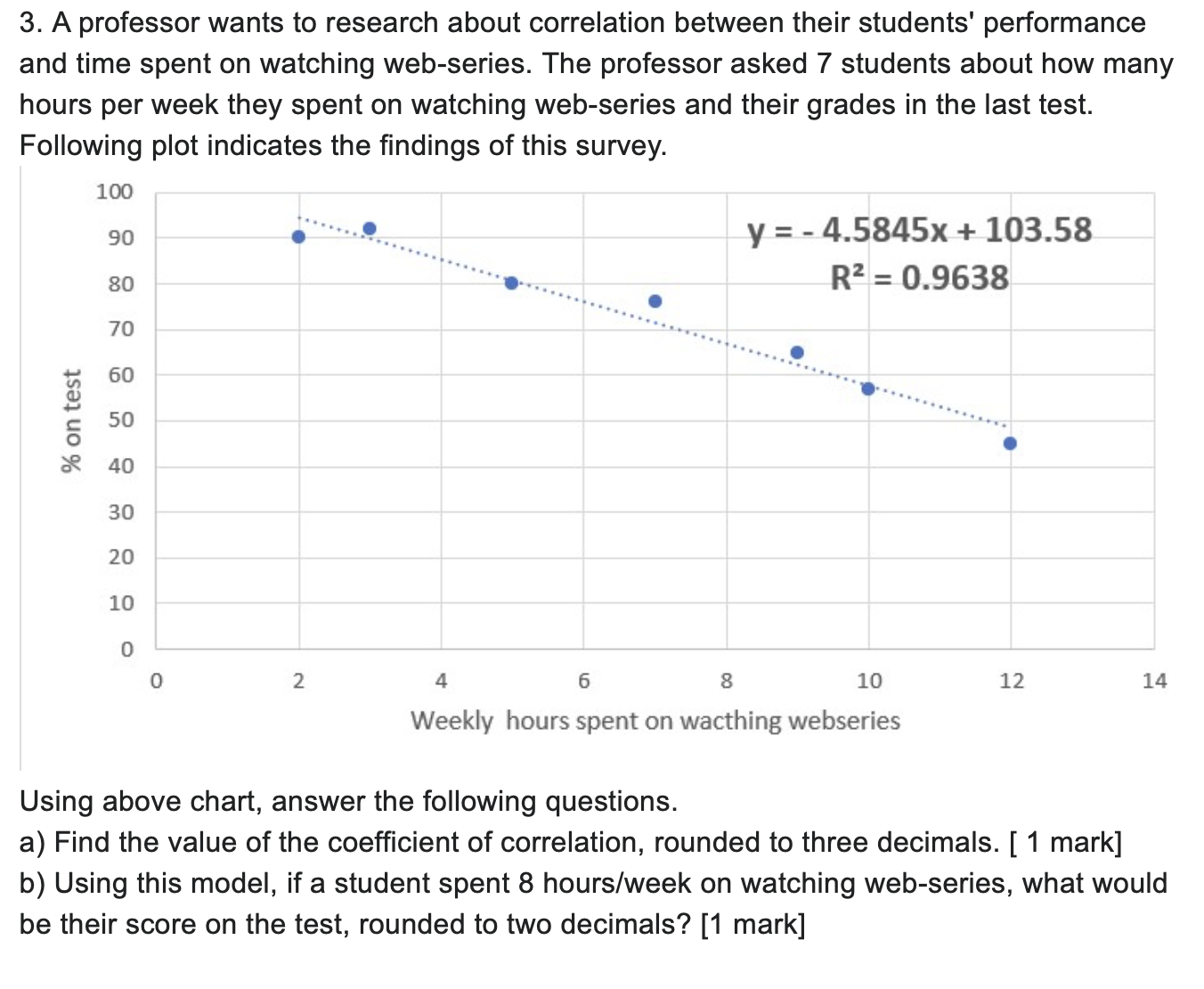3. A professor wants to research about