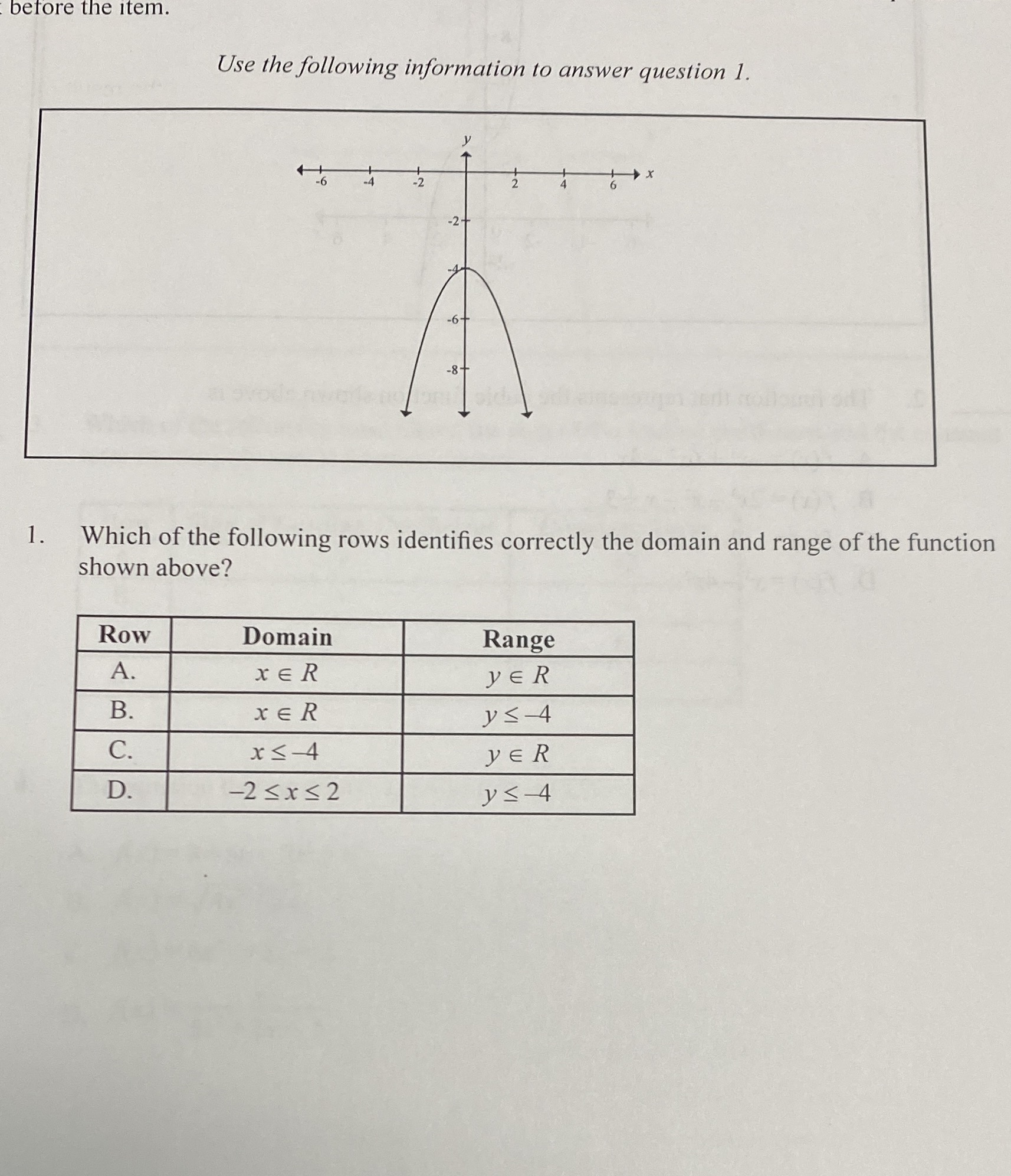 before the item. Use the following information to