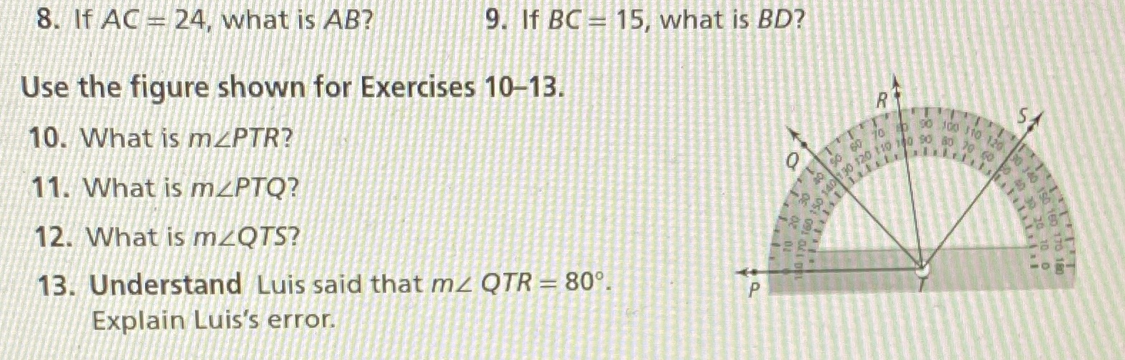 8. If AC - 24, what is AB? 9. If BC - 15, what is