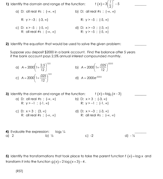 16) Solve the given logarithmic equation for x: