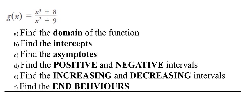 g(x) = i: I 3 :1) Find the domain of the function