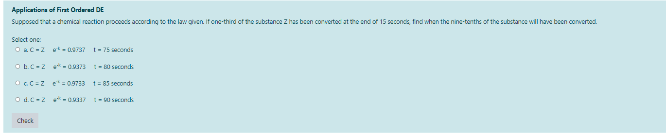 Applications of First Ordered DE Supposed that a