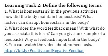 Learning Task 2: Define the following terms 1.