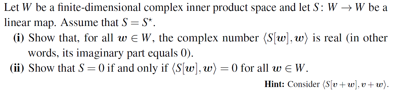 answer the question Let W be a nitedimensional